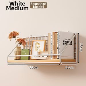 Wall Mounted No Drilling Shelf Real Wood