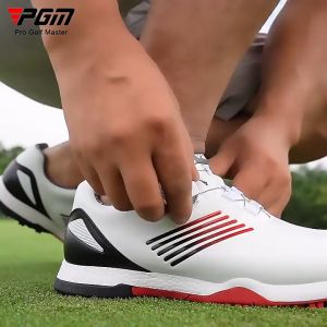 PGM Golf Shoes Mens Comfortable Knob Buckle Waterproof Genuine Leather Sneakers Spikes Nail Non-Slip Golf Men S Shoes
