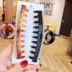 Jepit Rambut Korea Premium Jedai Besar Zirkon Sanggul Wanita Elegan High Quality Motif Baru Clips