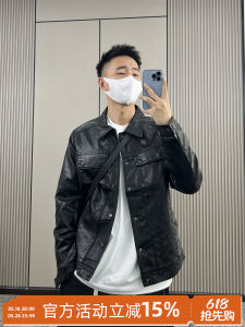 Slim Fit Soft Leather Jacket Mens 2024 New Spring Autumn High End American Style Motorcycle Trendy Brand Outerwear