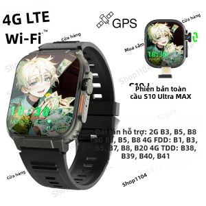 Đồng Hồ Thông Minh S10 Ultra MAX 4G 5G Android 10.0 AMOLED 2.26 Camera Xoay 256GB ROM WiFi GPS SIM Card Theo Dõi Sức Khỏe