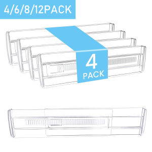 Drawer Dividers 4/6/8/12 Pack Plastic Drawer Dividers for Baby Clothes Kitchen Cutlery and Office Storage Easy to Install