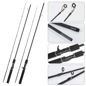 Black 1.6M/1.8M/2.1M Ultralight Fishing Rod Super Strong FRP Jigging Rod Freshwater Spinning/Casting Pole Sea Saltwater