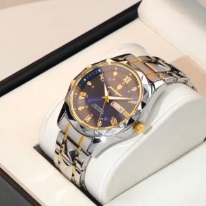 Original POSHI Top Brand Mens Watches Fashion Luxury Quartz Movement Stainless Steel Watch For Men Waterproof Luminous Date Casual Sports Clock Jam Tangan Lelaki