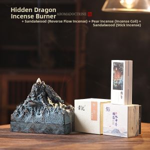 Indoor Incense Burner Large Reverse Flow For Coiled and Stick Incense Decorative Display