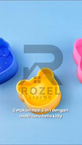 ROZEL Cetakan Bento Lucu Anak│Cetakan Nasi Bulat Bola Bekal Anak│Cetakan Bekal Nasi Anak isi 3 Motif Varian / 3 in 1│Rice Ball Shaker Onigiri Sushi│Rice Mold Cetakan Nasi Warna Warni