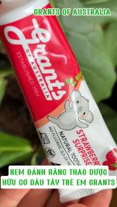 Kem đánh răng trẻ em thảo dược hữu cơ dâu tây Grants(75g) Bộ 3 tuýp Bảo vệ răng sữa  Ngừa sâu sún