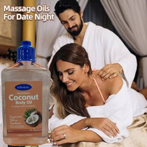 Rose Coconut Body Oil Coconut Oil Massage oil 260ml Skin Brightening Anti-Aging Fast Absorption Non-Greasy Minyak Wangi Terlaris