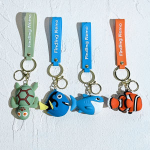 Disney Cartoon Finding Nemo Keychain Cute Creative Ocean Animals Clownfish Shark Key Chain Bags Pendant Toys for Girl Kids Gifts