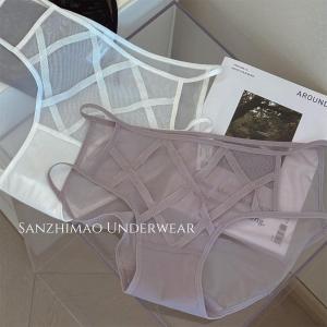 กางเกงชั้นในลูกไม้สีดำเซ็กซี่สำหรับผู้หญิง ทรงสามเหลี่ยม เนื้อผ้าโพลีเอสเตอร์ ทรงบาง ไร้ตะเข็บ ช่วงหน้าร้อน