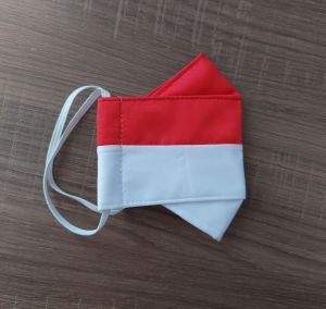 Masker Merah Putih Satin Handmade