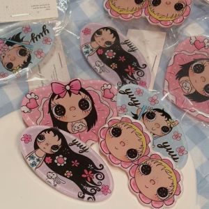 Bandai | Big-eyed Girl Pattern Cute Heart-shaped Hairpin on The Side with An Edge of The Ins Style and Cartoon-like Bangs Hairpin.