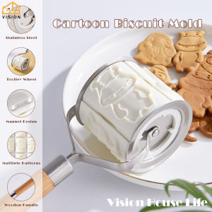 Vision 32Pcs Animal Pattern Cake Biscuit Baking Mould Roller Drum Type Cookie Cutters DIY Fondant Dessert Roller Baking Tool