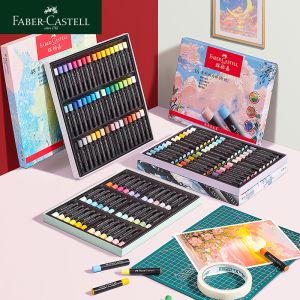 FABER CASTELL Artist Soft Oil Pastels 24/36/48 Vibrant and Creamy Colors Professional Crayons Set for Flat Painting Blending