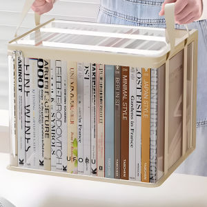Waterproof Book Box Student Dormitory Classroom Book Organizer Transparent Foldable Household Storage Box