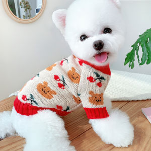 Winter Sweater for Puppies And Kittens Teddy Bichon Pomeranian Clothes Small Dogs Autumn Winter Style New Year Pet Supplies
