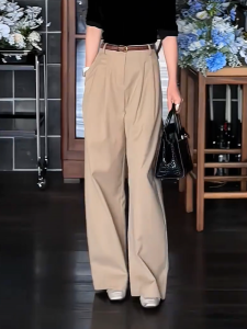 MANMI | Quần Dài Phối Rộng Thoáng Cao Waist Khaki