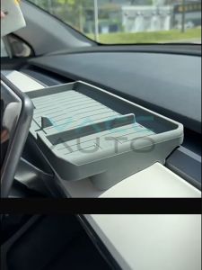 VACC AUTO Antislip Removable Dashboard Screen Rear Storage For Tesla Model Y 2020-2024 Car Accessories