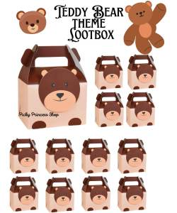 30pcs Cute Teddy Bear Theme Treat Box CandyBox Gable Boxes Party Favor Goodie  Paper Gift for Kids Birthday Party Baby Shower