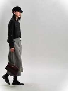 SUSHE | Multicolor Raccoon Fleece and Wool Shiny Stripe Round Neck Knit Sweater