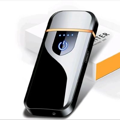 Quẹt điện sạc pin,mẫu đen bóng, tặng kèm cáp sạc(mẫu mới)