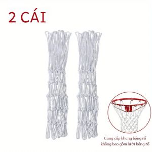 1/2 Chiếc Lưới Giá Treo Bóng Rổ Hạng Nặng Với 12 Vòng Lưới Thay Thế Ngoài Trời Có Thể Tháo Rời Cho Thiết Bị Thể Thao Và Thể Hình