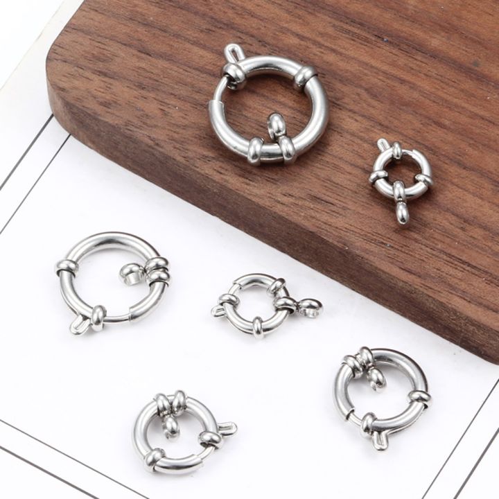 5pcs 304 Stainless Steel Spring Ring Clasps Golden Stainless Steel