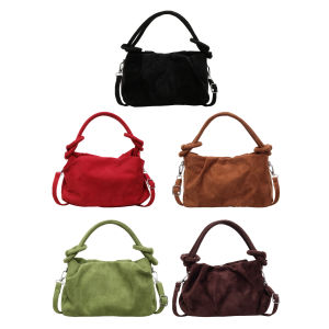MOJOYCE Trendy Mens Shoulder Crossbody Bag in Faux Suede with Pleated Design for Everyday Commute