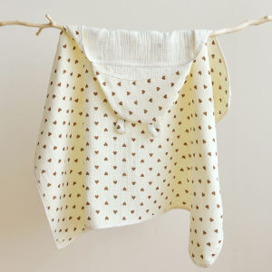 Pure Cotton Muslin Baby Bath Towel Cape Windproof Infant Wrap with Hat Childrens Robe Towel Blanket Versatile Size for Newborn to 2 Years Old