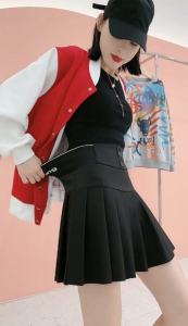 Stylish Abdominal Elastic Pleated Skirt Female Spring/Summer Plus Size Ladies Plus Size Elastic A- line Skirt High Waist Slim-Fit Skirt