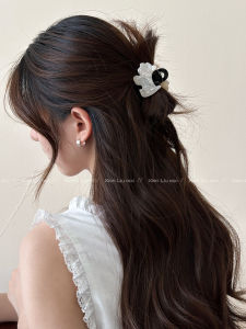 Cute White Acetate Dog Clip Womens Simple Half-Up Hair Clip Small Size Back of Head Elegant Feeling Hair Accessories