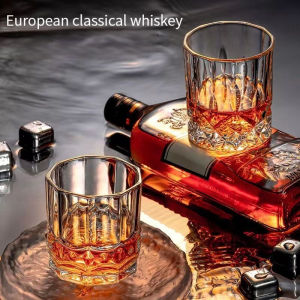 2pcs/Crystal Light Luxury Whiskey Glass Classical Wine Glass Cocktail Glass Ice Glass Wine Tasting Glass Cup