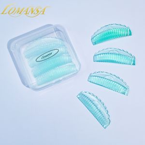 Lomansa 4 คู่ซิลิโคนขนตาดัดลามิเนต Pad ยกขนตาแบบใช้ซ้ำได้ชุด 3D ต่อขนตาที่ดัดผมเครื่องมือ