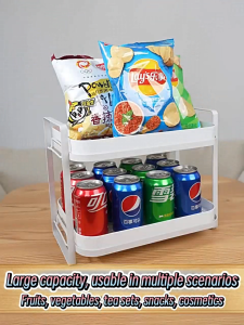 2-Tier Cup Holder with Drain Tray - Space Saver Organizer for Kitchen Countertop Desk & Mugs