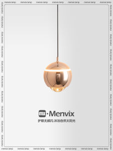 Menvix Modern Nordic Minimalist Adjustable Height Single Head Bedroom Bedside Designer round Ball Pendant Light Iron Art Lampshade