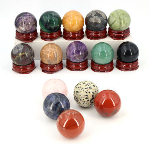 30mm Natural Stones Healing Crystal Ball Gemstones Amethyst Quartz Sphere Meditation Chakra Globe Massage Balls Home Decor Gifts