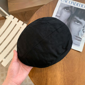 Womens Breathable Retro British Tan Beret Hat Sun Protection Duckbill Cap Forward Style Casual Octagonal Hat for Outings