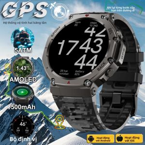 Đồng Hồ Thông Minh GPS Chống Nước GUHUAVMI T-Rex Ultra 5 ATM Với La Bàn GNSS Băng Tần Kép Cấp Độ Quân Sự 170+ Chế Độ Thể Thao Màn Hình AMOLED Dành Cho Nam