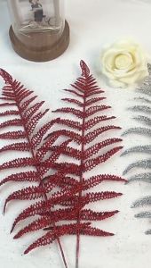 NUOVX Christmas Glitter Leaves Artificial Tropical Leaf Christmas Tree Sprays Glitter Leaf Garland Flashing Christmas Picks DIY Bouquet Stem Floral Branches for Wedding Xmas Wreath (Gold10 Pcs)