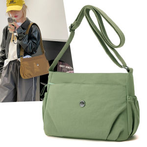 New 2025 Fashion Trend Lightweight Nylon Oxford Cloth Multi-Layer Single Shoulder Bag Womens Bag Casual Simple Style Zipper Closure