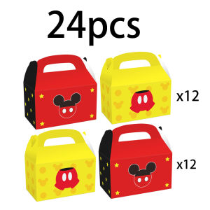 Potdemiel | 12pcs/24pcs Disney pink Minnie Candy party gift bag Mickey Mouse themed birthday party supplies Mickey Mouse party gift box