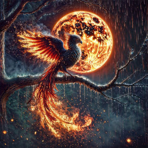 Huacan DIY Diamond Painting Phoenix Moon Diamond Mosaic Animal New Collection 2025 Handmade Gift