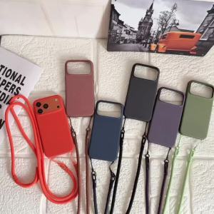 For MagSafe Tech Woven Fabric Lanyard Phone Case For iPhone 17 16 15 Pro Max Air 14 Plus 13 12 Magnetic Shockproof Bumper Cover
