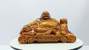 [ Woosilver ] Tượng Gỗ Ngọc Am: Phật Di Lặc An Lạc Vinh Hoa – Chiêu Tài Chiêu Lộc