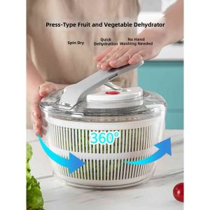 JINGZHIYU | Press Type Dehydrator Salad Spinner Manual Veggie Washer