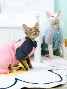 Devin Hairless Cat Clothes Thick Autumn Winter Anti Shedding Fleece Pet British Short Blue Cat Orange Four Legged Hoodie Cat Apparel