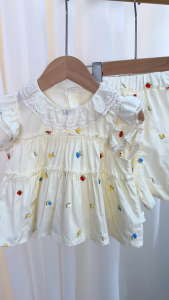 Children clothing suits Sleeveless lovable fashion Dot Sweet outfit kids girl korean style high quality Soft