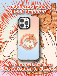 Black Emperor GY!BE Original Creative Cat Phone Case for  17 pro Air Laser Rock 14 pro Creative Niche Xiaomi 14 New Huawei