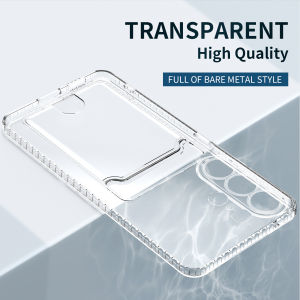 Crystal Transparent Case for Samsung Galaxy S26 Ultra S25 FE S23 S22 S24 Plus A17 A16 Card Slot Luxury Shockproof Clear Cover