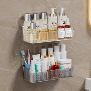 Wall-Mounted Bathroom Organizer No-Drilling
